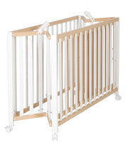 Letto pieghevole 'pieghevole', 60 x 120 cm, libro organico/bianco, regolabile a doppia altezza, compresi i rulli