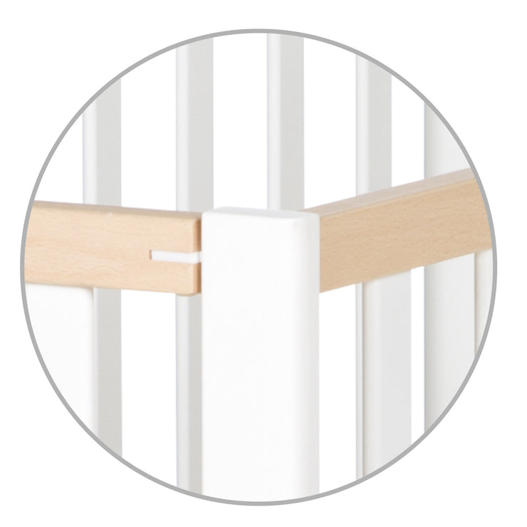 Letto pieghevole 'pieghevole', 60 x 120 cm, libro organico/bianco, regolabile a doppia altezza, compresi i rulli