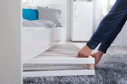 Letto pieghevole 'pieghevole', 60 x 120 cm, libro organico/bianco, regolabile a doppia altezza, compresi i rulli