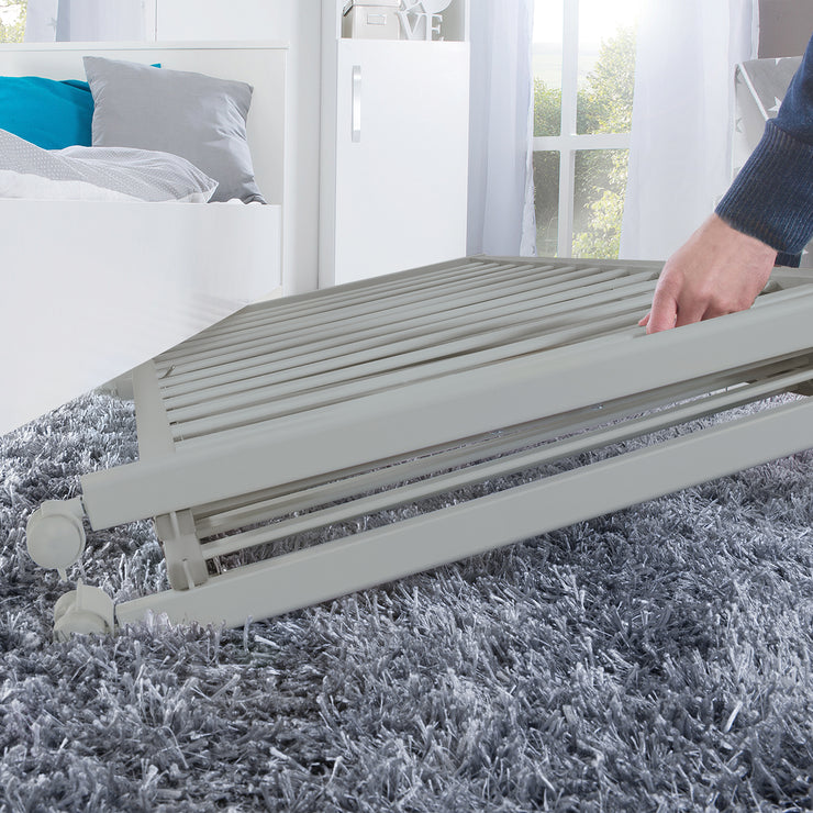 Cama plegable 'Fold Up', 60 x 120 cm - Madera de topo - Regulable en altura - Incl. ruedas