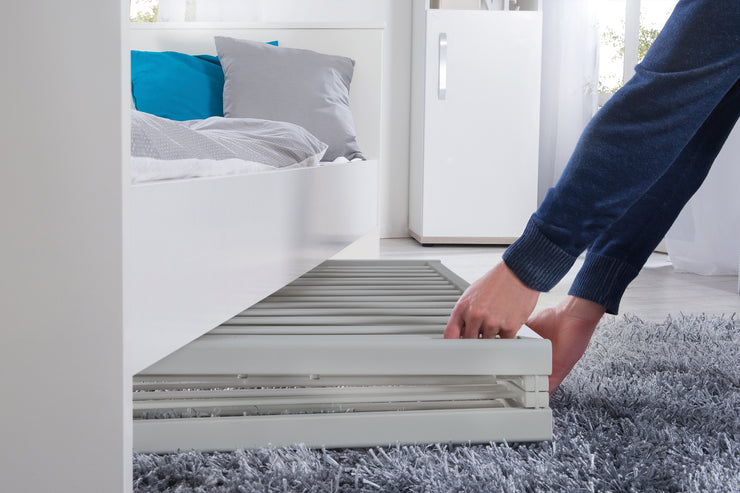 Cama plegable 'Fold Up', 60 x 120 cm - Madera de topo - Regulable en altura - Incl. ruedas