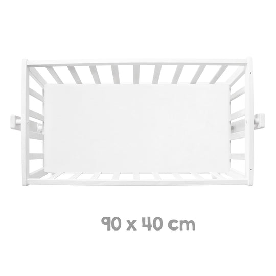 Complete Cradle Set 'Little Stars', 40 x 90 cm, White, Locking Function, Including Accessories