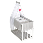 Stume et lit latéral 'Adam & Owl' 4 en 1, lit pour bébé, berceau et banc pour enfants, blanc