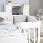 Stuben et lit latéral 'Indibar' 4 en 1, lit bébé, banc de berceau et banc pour enfants, blanc