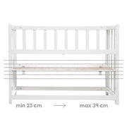 Stuben et lit latéral 'Indibar' 4 en 1, lit bébé, banc de berceau et banc pour enfants, blanc