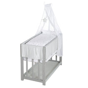 Stuben- & Beistellbett 'Sternenzauber grau' 3 in 1, Babybett grau, inkl. kompletten Bettzubehör