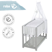 Stuben- & Beistellbett 'Sternenzauber grau' 3 in 1, Babybett grau, inkl. kompletten Bettzubehör
