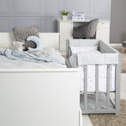 Stuben- & Beistellbett 'Sternenzauber grau' 3 in 1, Babybett grau, inkl. kompletten Bettzubehör