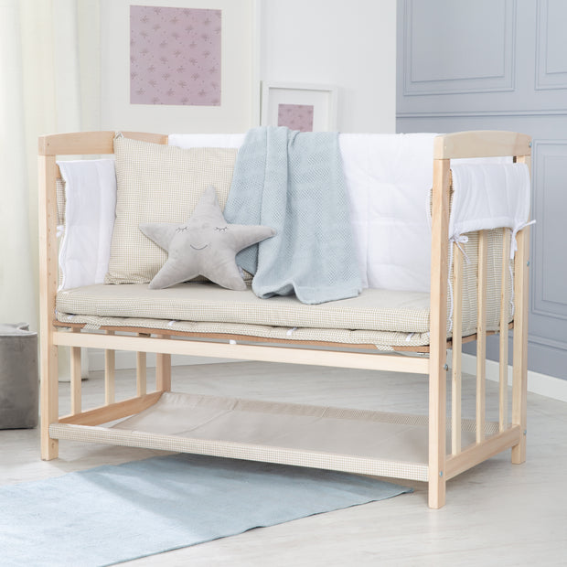 Stuben- & Beistellbett 'Liebhabär' 4 in 1, Babybett, Wiege & Kinderbank aus Buchenholz