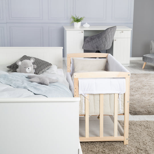 Culla co-sleeping 'Liebhabaer' 4 in 1, lettino, culla e panca per bambini in legno di faggio