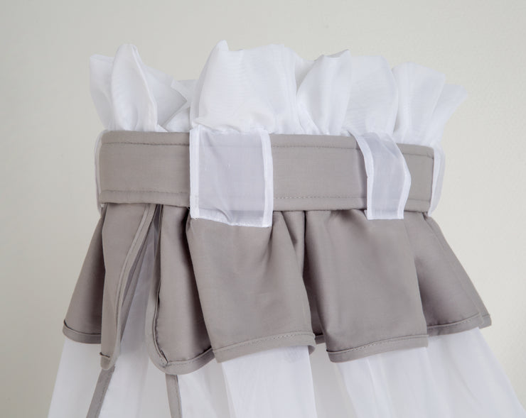 Baby bed canopy, light gray, 16% cotton, 84% PES, dimensions 160 x 250 x 0.5 cm