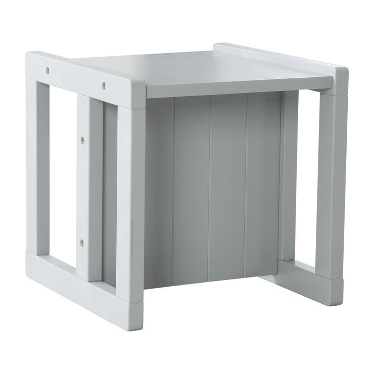Sellets tabourets pour les enfants dans le style de la maison de campagne, tournant des tabourets avec 3 hauteurs de siège, gris en bois