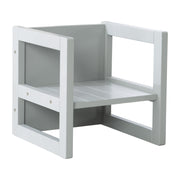 Sellets tabourets pour les enfants dans le style de la maison de campagne, tournant des tabourets avec 3 hauteurs de siège, gris en bois