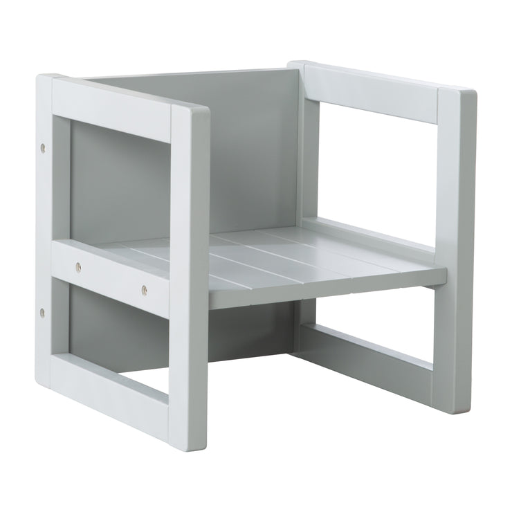 Sellets tabourets pour les enfants dans le style de la maison de campagne, tournant des tabourets avec 3 hauteurs de siège, gris en bois