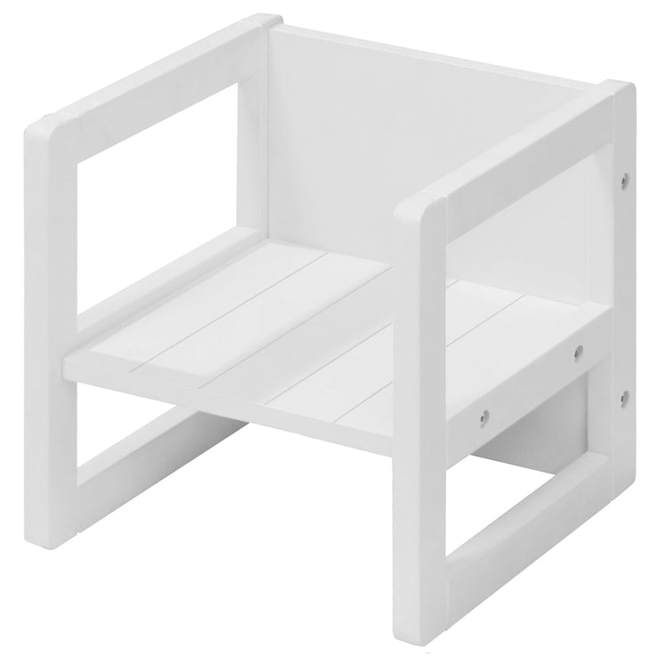 Sgabelli da posti a sedere per bambini in stile country house, girando sgabelli con altezze a 3 sedili, bianco