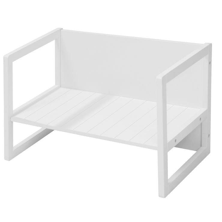 Banco de estilo country, blanco, girando en alturas de 2 asientos o como una mesa para niños