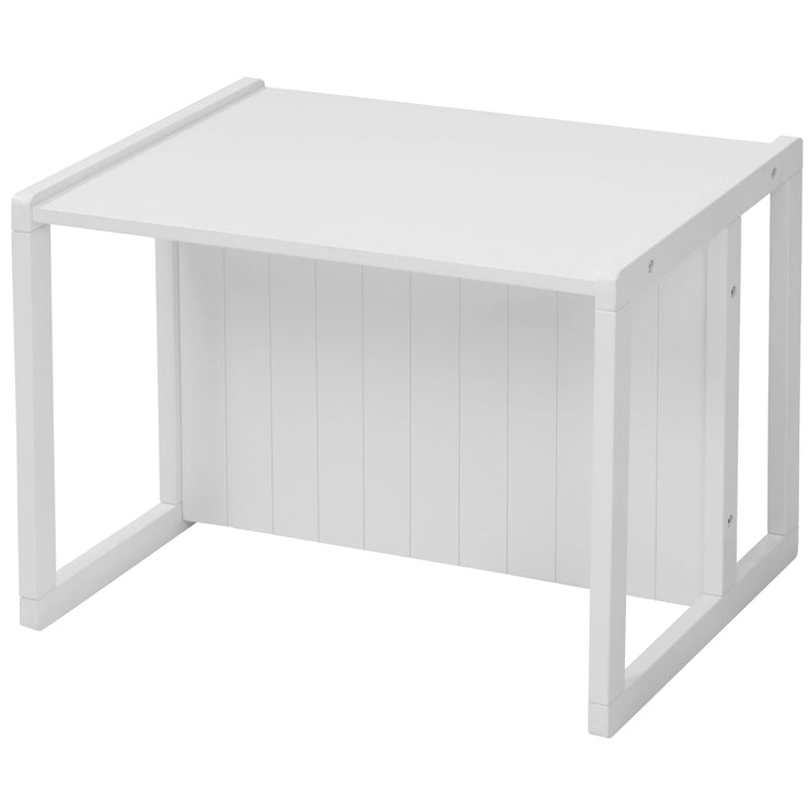 Country-style bench, white, can be used by turning in 2 seat heights or as a children's table