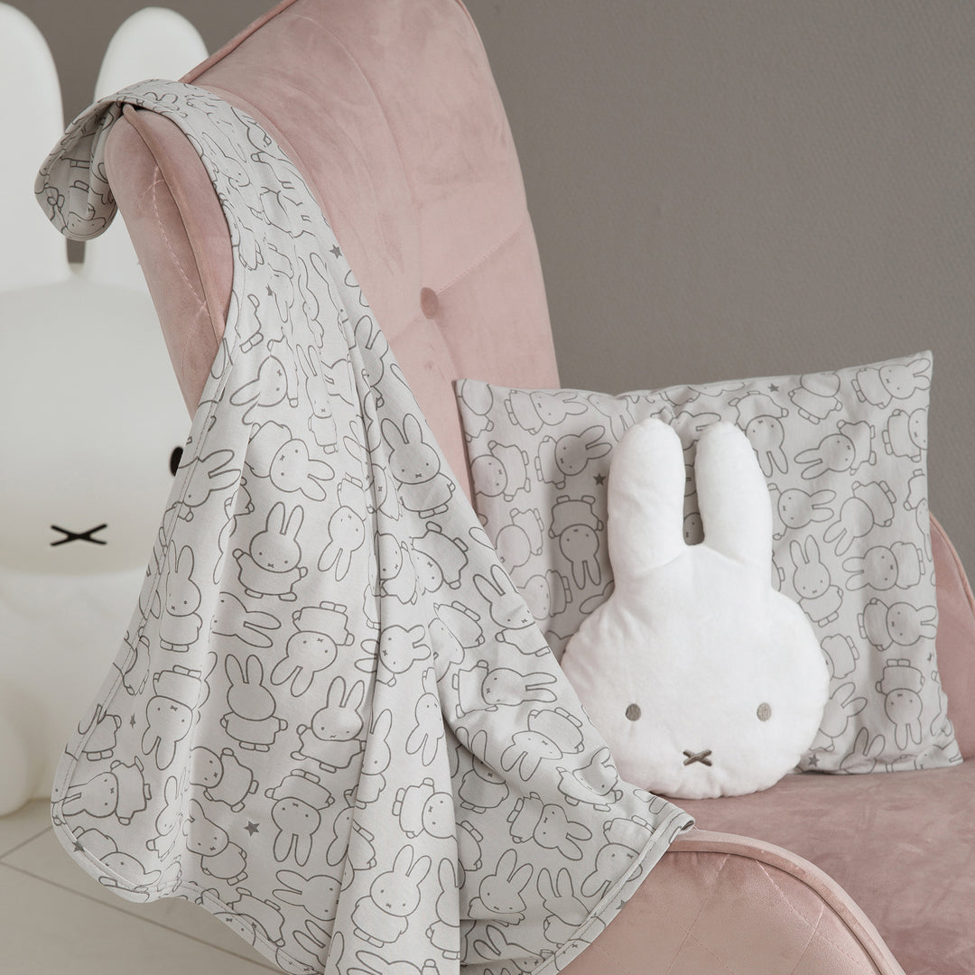 Manta para bebé 'miffy®', manta de jersey de 100 % algodón para niñas y niños, 80 x 80 cm