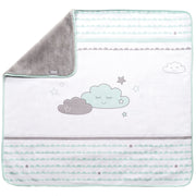Manta para bebé 'Happy Cloud', 2 caras: 1x super suave, cálida y esponjosa, 1x 100% algodón
