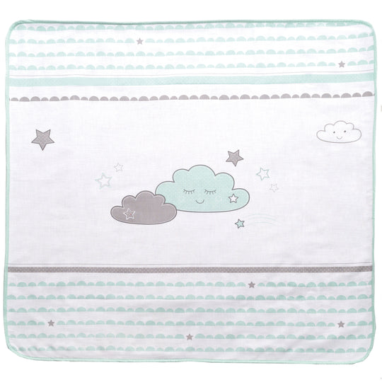 Baby Blanket 'Happy Cloud', 2-Sided: 1x Super Soft, Warm & Fluffy, 1x 100% Cotton