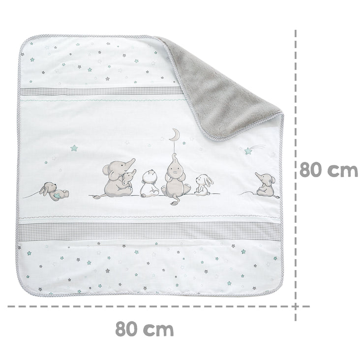 Kuscheldecke 'Sternenzauber' - Babydecke aus 100 % Baumwolle, Maße 80 x 80 cm