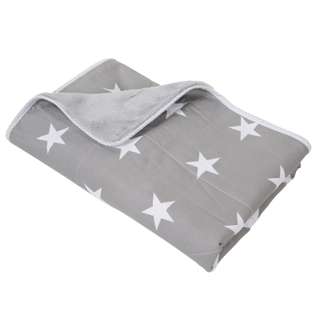 Babydecke 'Little Stars', 2-seitig: 1x super weich, warm & flauschig, 1x 100 % Baumwolle