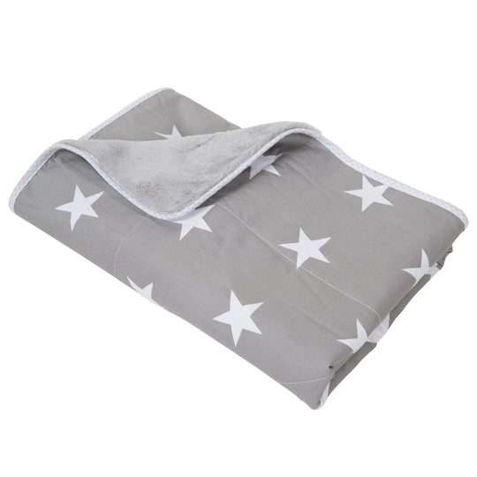 Babydecke 'Little Stars', 2-seitig: 1x super weich, warm & flauschig, 1x 100 % Baumwolle