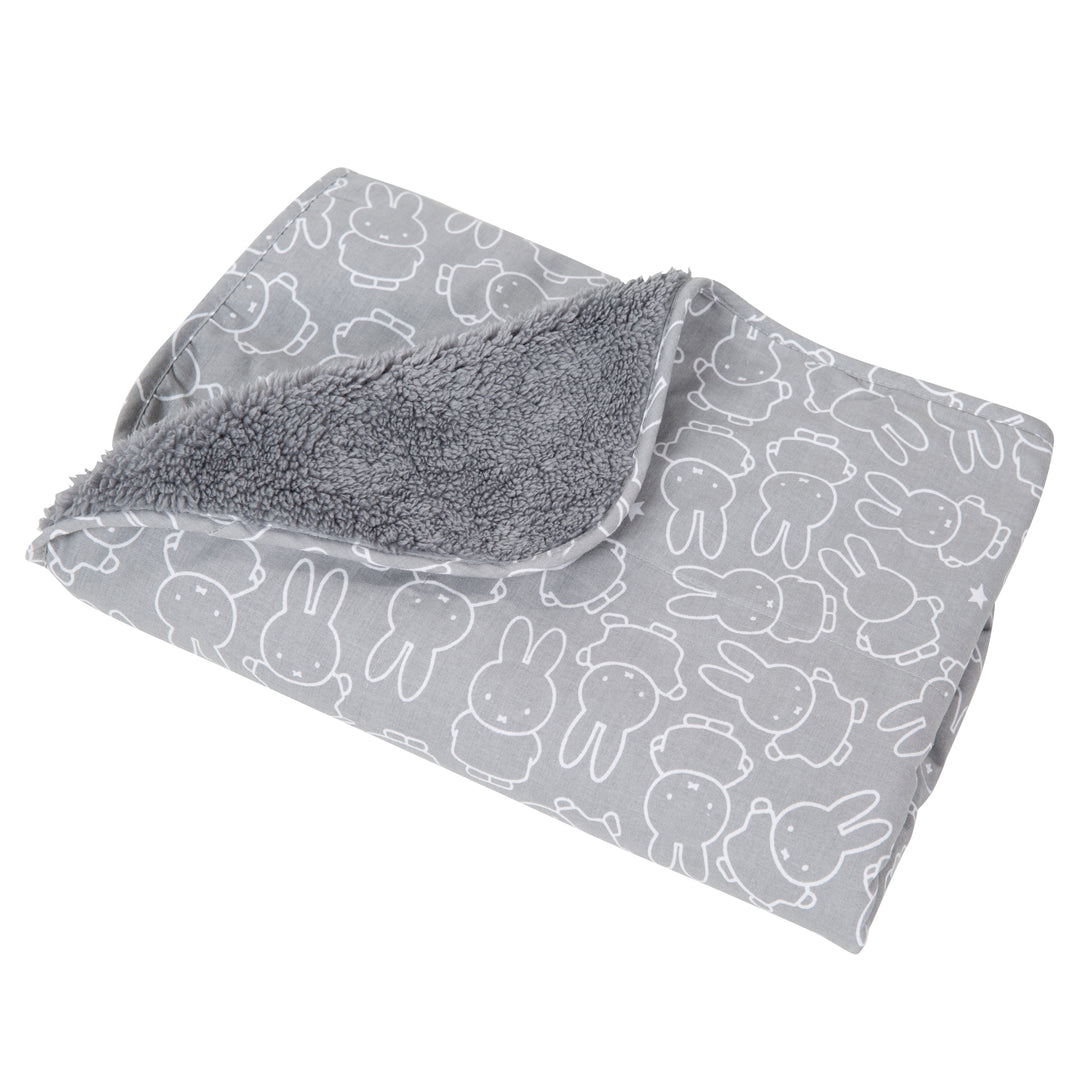 Baby Blanket 'miffy®', 2-Sided: 1x Super Soft, Warm & Fluffy, 1x 100% Cotton