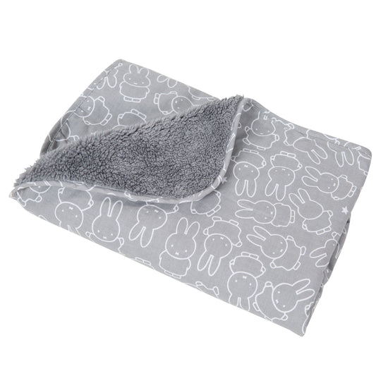 Baby Blanket 'miffy®', 2-Sided: 1x Super Soft, Warm & Fluffy, 1x 100% Cotton