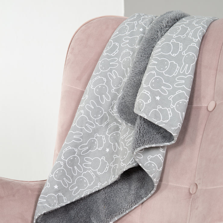 Couverture bébé 'Miffy', 2 côté: 1x super doux, chaud et moelleux, 1x 100% coton