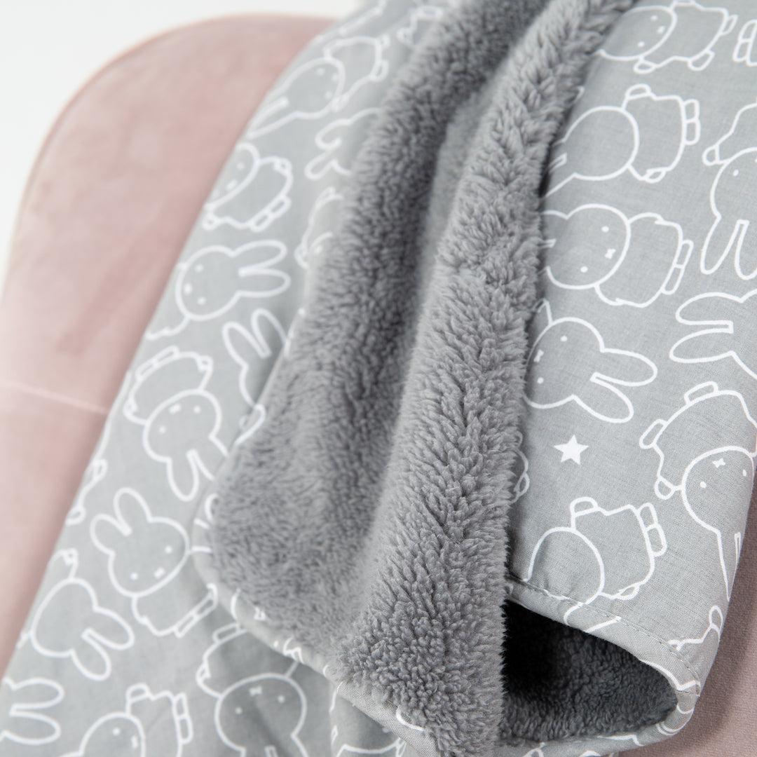 Baby Blanket 'miffy®', 2-Sided: 1x Super Soft, Warm & Fluffy, 1x 100% Cotton