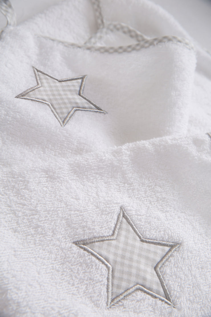 Serviette à serviette «petites étoiles», 3-PC., Terrye, serviette à capuche, serviette 30 x 30 cm, gant de toilette