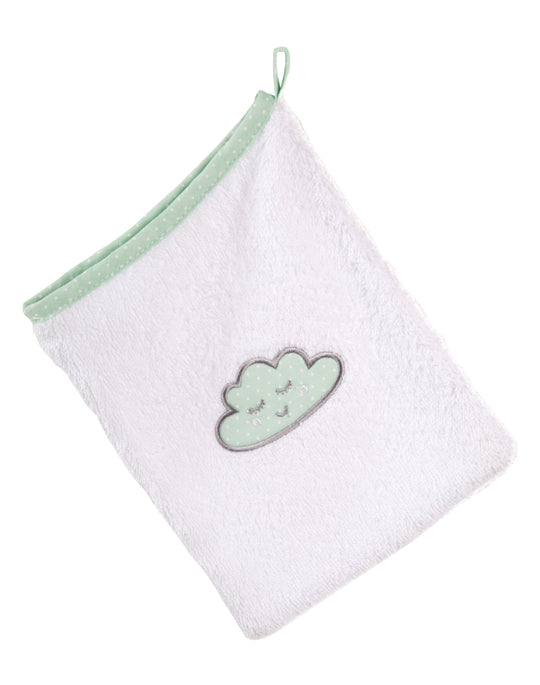 Set de toallas 'Happy Cloud', 3 piezas, toalla de rizo, toalla con capucha, toalla 30 x 30 cm, esponja
