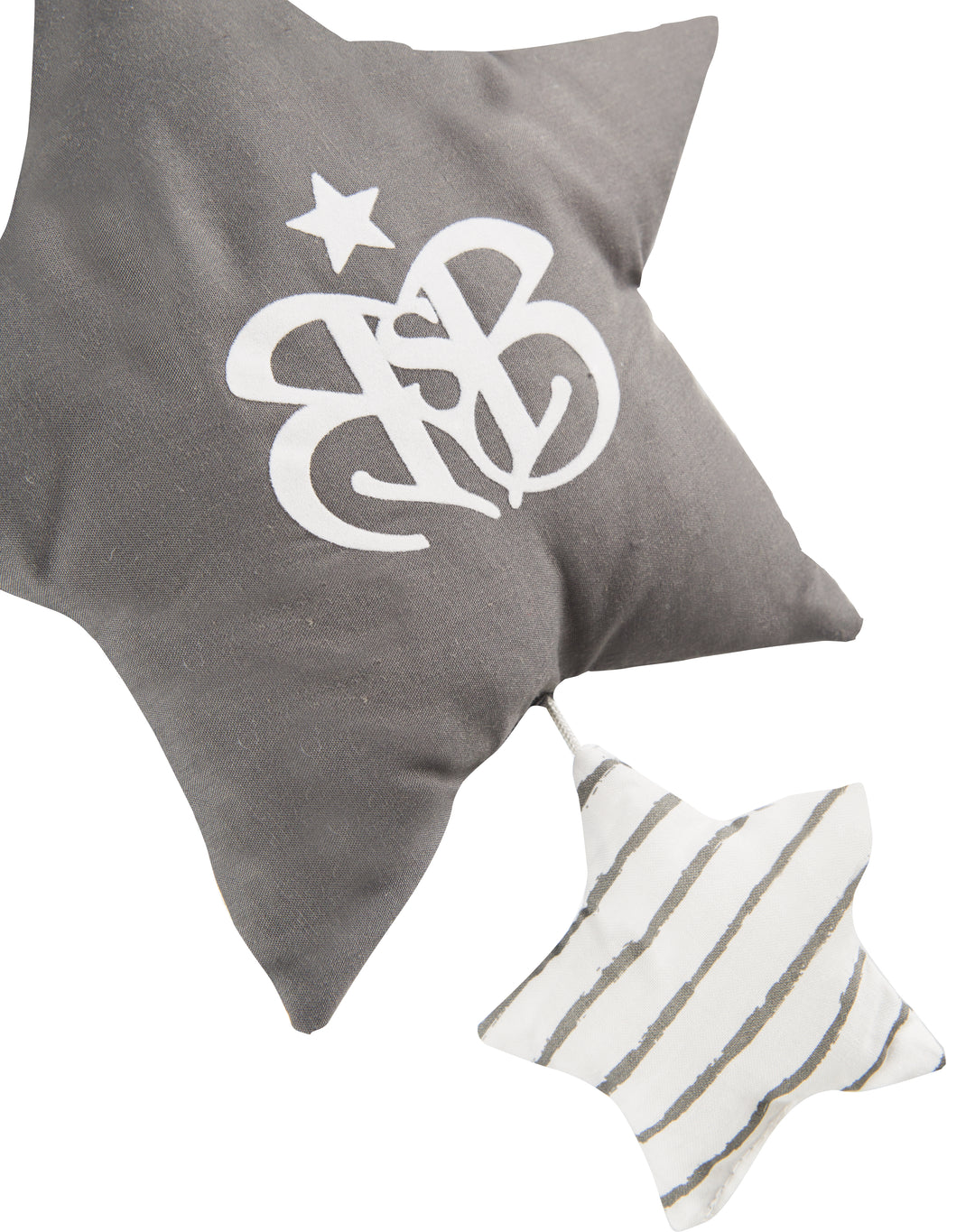 Spieluhr 'Rock Star Baby 3', Einschlafhilfe, Textil-Stern waschbar, Babyzimmer Deko grau / weiß
