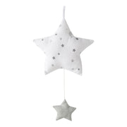 Music box 'Sternenzauber grau', sleep aid, washable textile star, baby room decoration gray / white