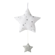 Boîte à musique 'Sternenzauber grau', aide au sommeil, étoile textile lavable, décoration chambre bébé gris / blanc