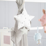 Caja de música 'Sternenzauber grau', ayuda para dormir, estrella textil lavable, decoración de la habitación del bebé gris / blanco