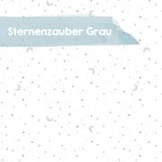 Carillon "Sternenzauber grau", aiuto per il sonno, stella in tessuto lavabile, decorazione cameretta grigio / bianco