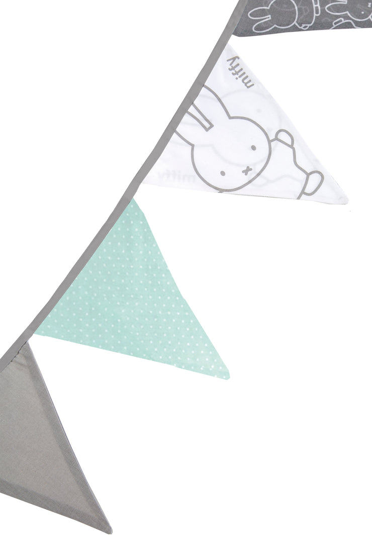 Pennant Chain 'Miffy®', ghirlanda del tessuto, cotone 100 %, 12 stendardi a circa 2 m, lunghezza totale 3 m