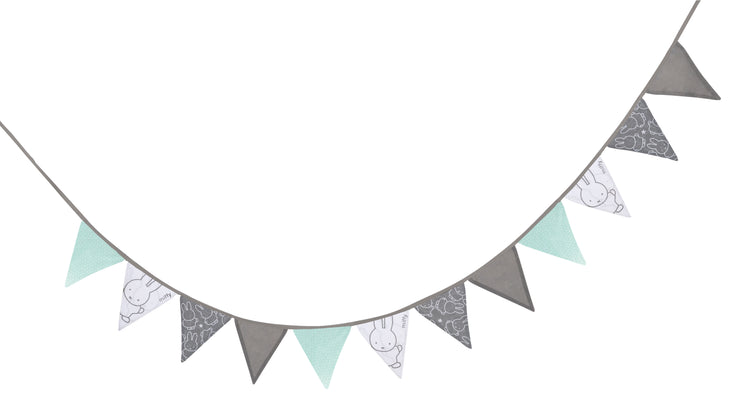 Pennant Chain 'Miffy®', ghirlanda del tessuto, cotone 100 %, 12 stendardi a circa 2 m, lunghezza totale 3 m