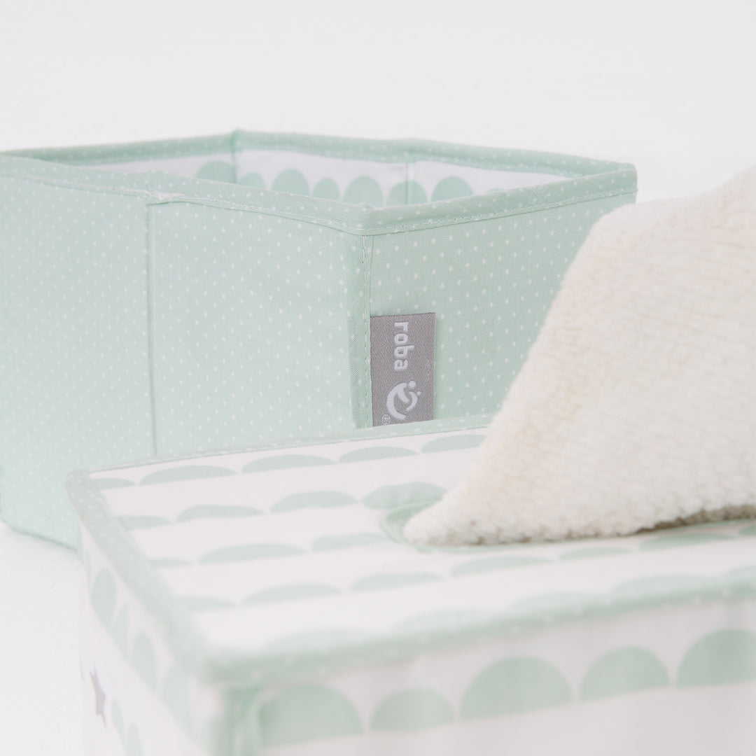 Set organizer per la cura 'Happy Cloud', 3 pezzi, 2 scatole per pannolini e accessori, 1 scatola per la salviettina umidificata, menta