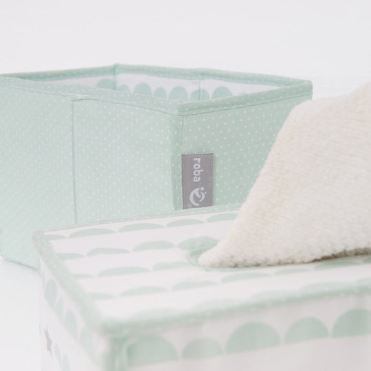 Set organizer per la cura 'Happy Cloud', 3 pezzi, 2 scatole per pannolini e accessori, 1 scatola per la salviettina umidificata, menta