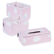 Care Organizer Set 'Small Cloud Pink', 3-pcs, 2 boxes for nappies & accessories, 1 wet wipe box
