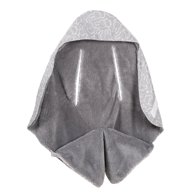 Baby Impact manta 'Miffy®' con ranuras para correas para todos los asientos y cochecitos del automóvil, gris