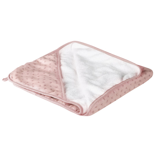 Accappatoio con cappuccio 'Lil Planet' Organic rosa, in mussola di cotone biologico, GOTS, 80 x 80 cm