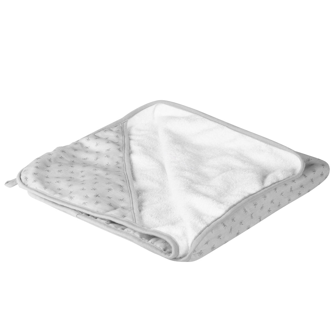 Serviette à capuche 'Lil Planet' 80 x 80 cm - Mousseline en coton biologique certifié GOTS - Gris argenté