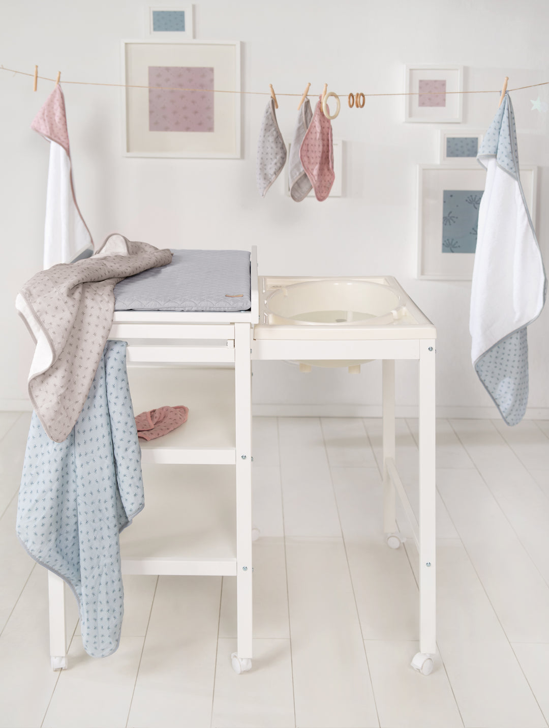 Serviette à capuche 'Lil Planet' 80 x 80 cm - Mousseline en coton biologique certifié GOTS - Gris argenté