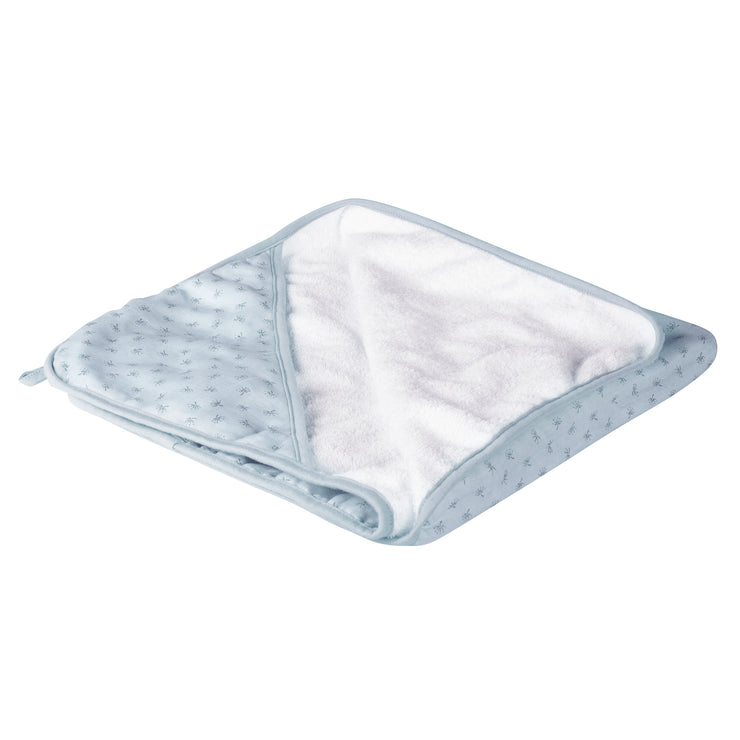 Organic hooded towel 'Lil Planet' light blue / sky, muslin fabric, organic cotton, GOTS, 80 x 80 cm
