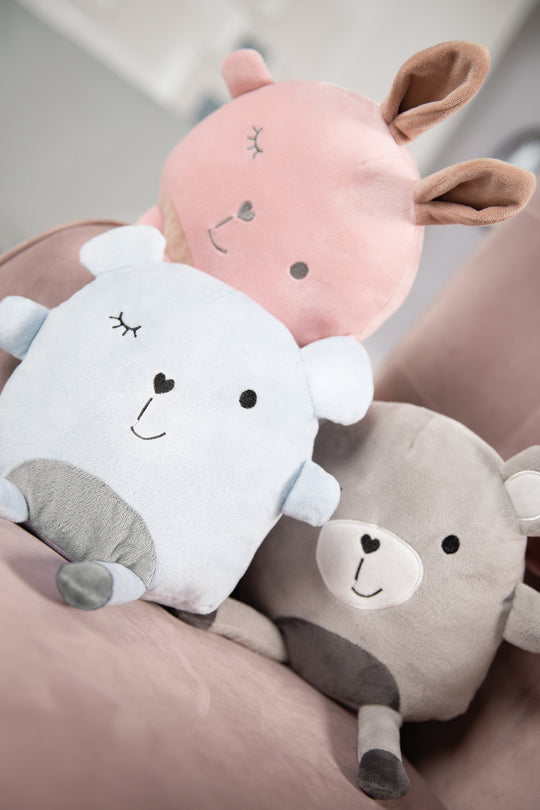 Cojín de peluche 'Lil Cuties', peluche 'Benny' con tarjeta de amistad, Azul Claro/Cielo
