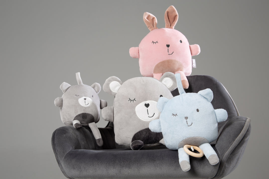Cojín de peluche 'Lil Cuties', peluche 'Benny' con tarjeta de amistad, Azul Claro/Cielo